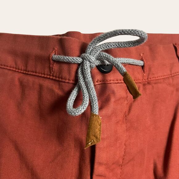 Eleventy Ochre Red Slim Fit Chino Jogger Dress Pants Size 38 - Picture 4 of 10